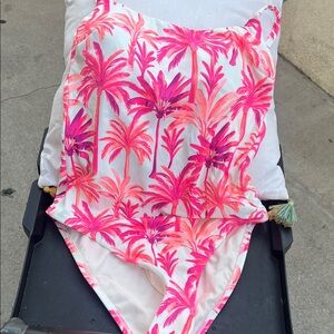 Shade & Shore Pink and White Floral Swimsuit